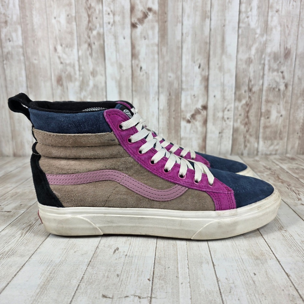 Vans Sk8 Hi Platform Sneakers Women's‎ Size 10.5 Blue Pink Suede High Top